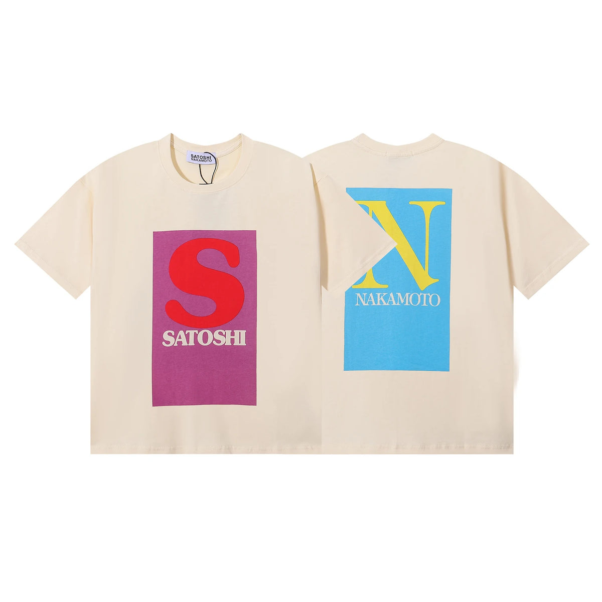 Free shipping New Satoshi Nakamoto fashion T-shirt hotfix rhinestone and Printed with Washed Oversized 100% cotton Men Women T-shirts Y2K Fashion streetwear - Matrix-studios.com