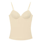 HXAO Sleeveless Crop Tops For Woman Corset Camisole Brown Top Women Bodycon Backless Sexy Tops With Straps Bustier Tank Tops - Matrix-studios.com