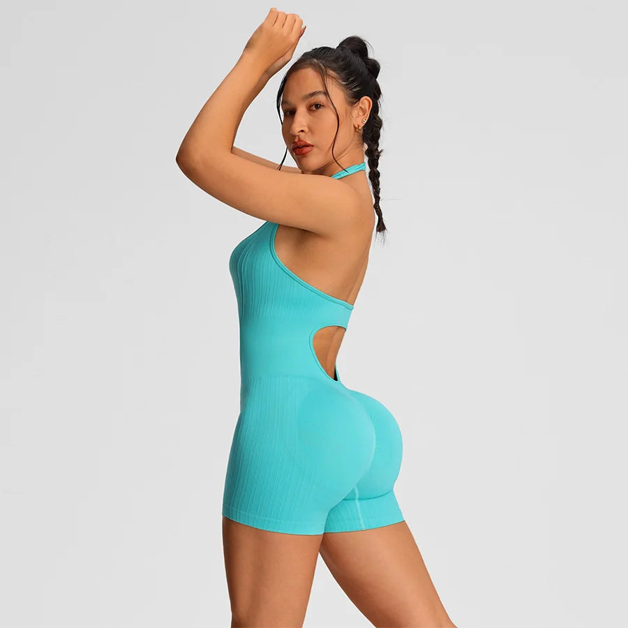 Summer Rompers Sportswear Woman Gym Combi-pants Women Jumpsuits Sport Yoga Clothes Female Fitness Overalls Shorts Bodysuit - Matrix Studios
