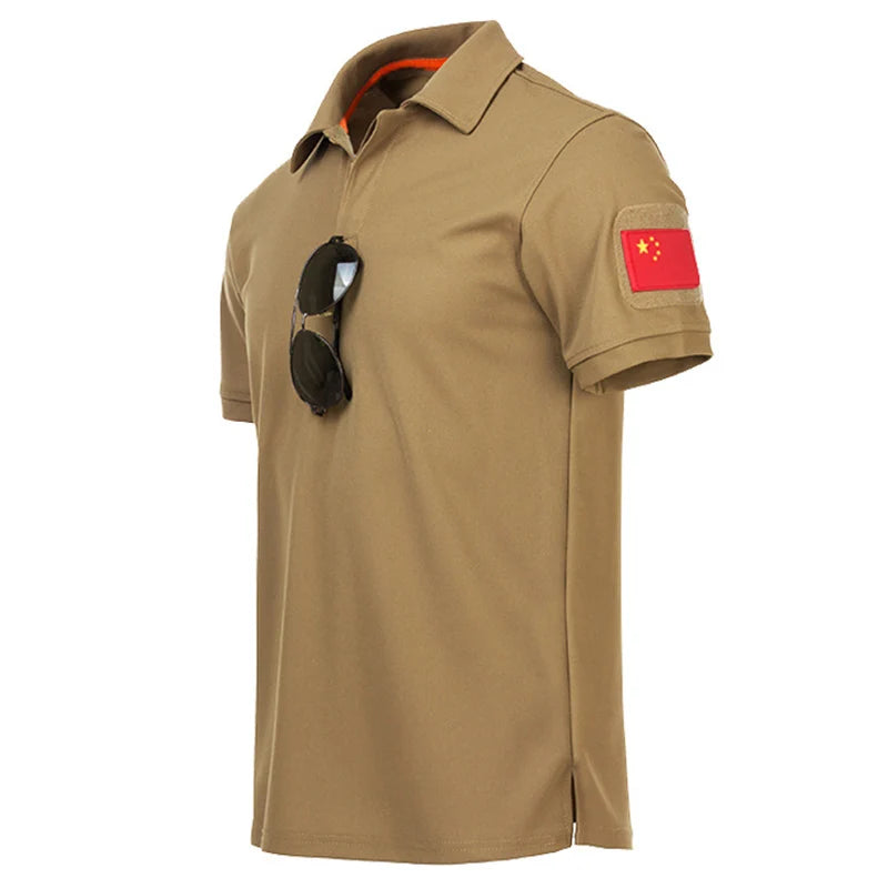 Men's Summer Quick Dry Short Sleeve Tactical T-shirt Sport Short Sleeve Breathable Workwear Running Hiking Casual Short Sleeve - Matrix Studios