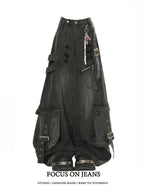 Black Jeans Women American Style Y2K 90S Vintage High Waisted Jean Straight Trouser Streetwear Casual Loose Wide Leg Denim Pants - Matrix-studios.com