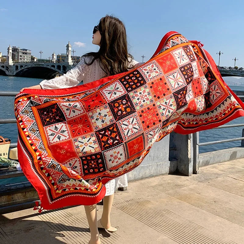28 Styles 90x180cm Travel Beach Sunscreen Scarve Bikini Large Shawl Sarong Wrap Scarf Women Brazilian Swimsuit Bathing Cover-ups - Matrix Studios