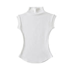 Women Summer Sexy Turtleneck Sleeveless T-Shirts Tops Solid Slim Fit Pullovers Causal Tees Shirts Female Streetwear Basics Tees - Matrix-studios.com