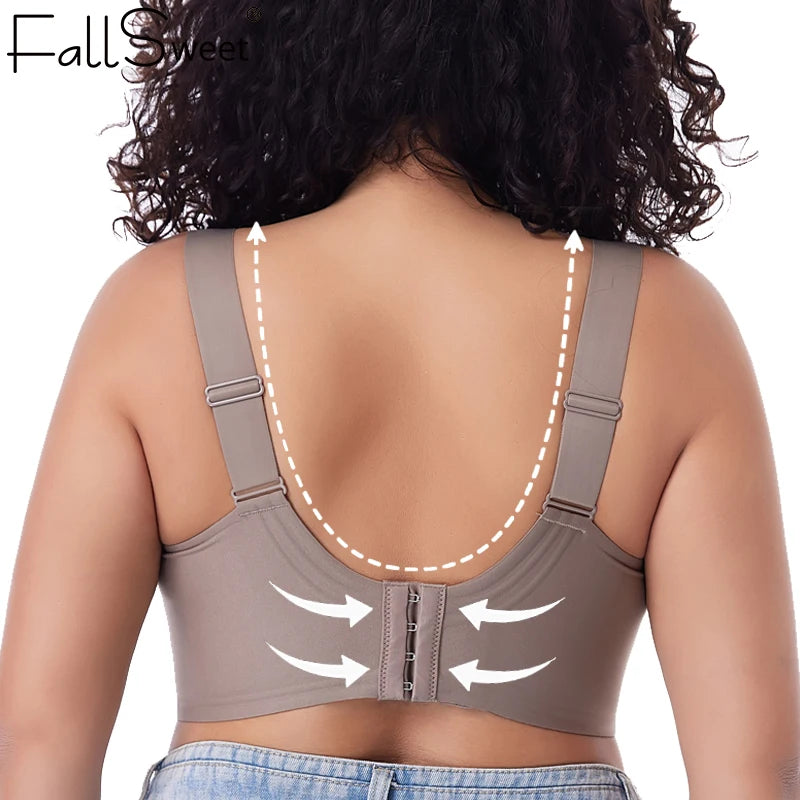 FallSweet Push UP Bra for Women Seamless Plus Size Bras Thin Cup Wireless Bralette Sexy Brassiere Femme M-6XL - Matrix Studios