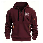 Fashion autumn and winter men's brand clothing multi-zipper design printed hoodie casual sweatshirt loose hooded jumper - Matrix Studios