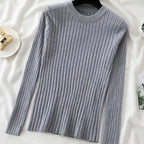 Women Sweater O-neck Autumn Winter Basic Pullover Warm Casual Pulls Jumpers Korean Long-sleeved Solid Knitwear Bottoming Shirt - Matrix-studios.com