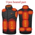 13 PCS Heated vest Jacket Fashion Men Women Coat Intelligent USB Electric Heating Thermal Warm Clothes Winter Heated Vest 열선조끼 - Matrix Studios
