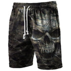 Trend Skull Graphic Beach Shorts For Men Fashion Summer Hip Hop 3D Printed Short Pants Cool Streetwear Breathable Swim Trunks