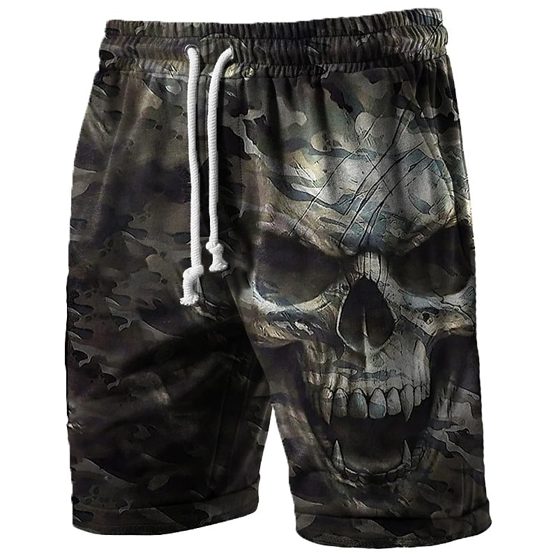 Trend Skull Graphic Beach Shorts For Men Fashion Summer Hip Hop 3D Printed Short Pants Cool Streetwear Breathable Swim Trunks