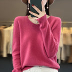 100% pure wool cashmere sweater women's V-neck pullover casual knit top autumn and winter women's coat Korean fashion - Matrix Studios