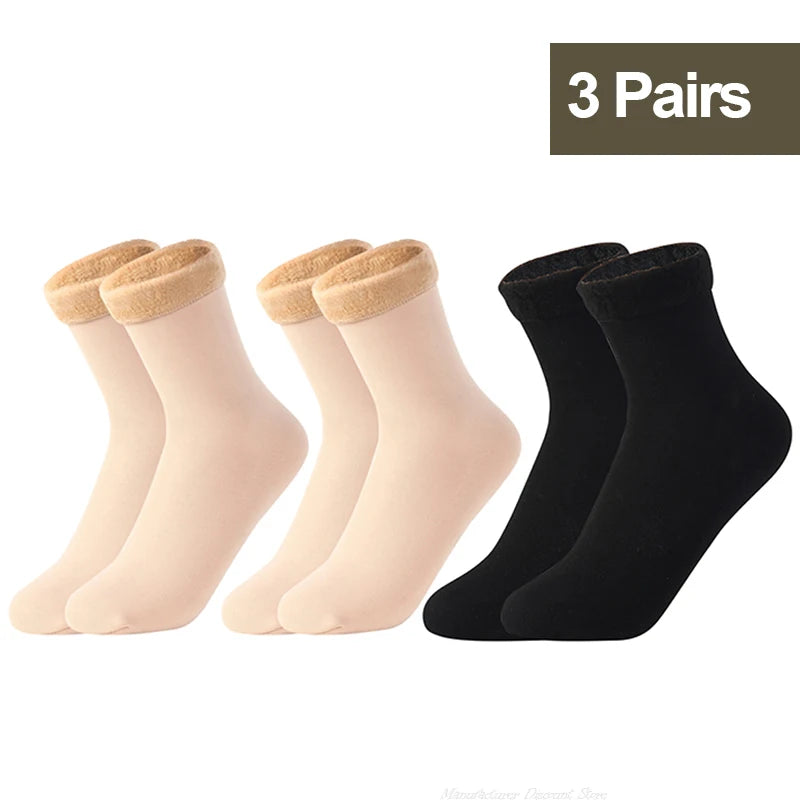 1/2/3/5/10Pairs Thermal Socks Women Winter Warm Thicken Fleece Short Socks Cashmere Wool Socks Snow Velvet Boots Home Floor Wear - Matrix Studios