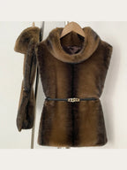 Mumaroho 2026 Winter Spring Women Faux Fur Sable Vest Crop Top Solid  Turtleneck Eco Mink Faux Fur Tank Tops Pullover Jacket - Matrix Studios