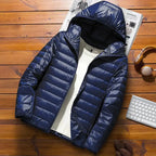 Men Parkas Down Cost Stand Collar Zipper Parka Outerwear Loose Cardigan Solid Pockets Spliced Winter Casual Long Sleeve - Matrix Studios