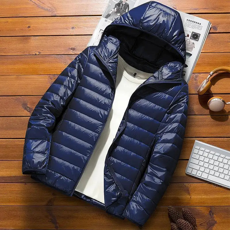 Men Parkas Down Cost Stand Collar Zipper Parka Outerwear Loose Cardigan Solid Pockets Spliced Winter Casual Long Sleeve - Matrix Studios