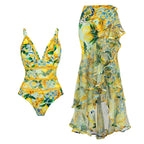 Fashion Women's Clothing One Piece Navy Print Swimsuit Bikini Set Beach Skirt Polyester Bodysuit Swimwear Style Wear Maxi Dress - Matrix Studios