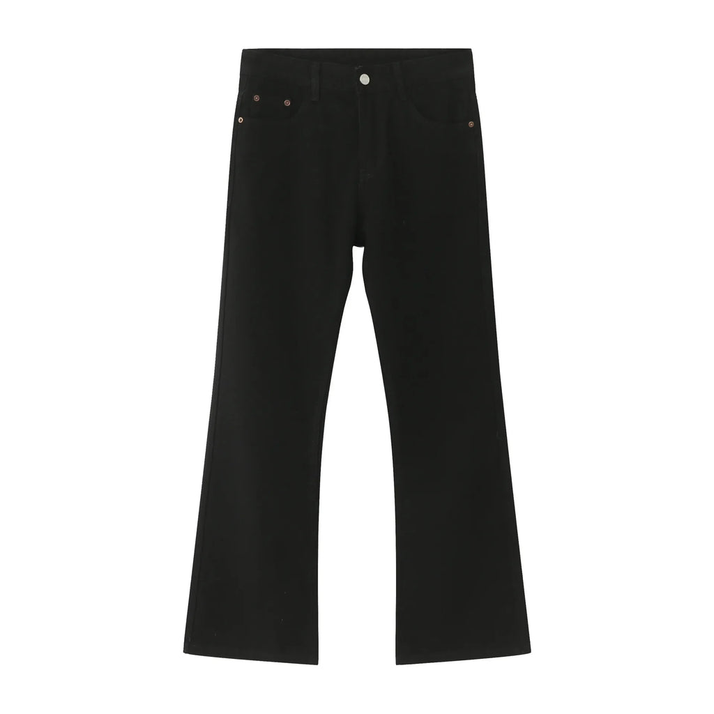 Men High Street Hip Hop Casual Small Flare Denim Jeans Pant Male Japan Korea Style Streetwear Vintage Denim Trousers Pant - Matrix Studios