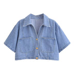 Nlzgmsj  Summer Women's Casual Sets Fashion Mini Skirt Shorts Sets Denim Short Shirt Top Sets For Women Street Women Outfit - Matrix-studios.com