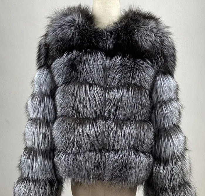 Style Real Fur Coat 100% Natural Fur Jacket Female Winter Warm Leather Fox Fur Coat High Quality Fur Vest - Matrix Studios