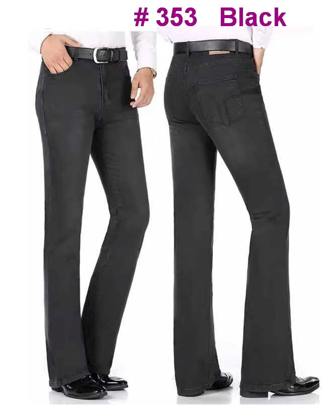 Men's Flare Jeans Mid-Rise Elastic Flare Jeans Fashion Men Flare Jeans Men's Denim Pants Multiple Color Size 26-40 - Matrix Studios