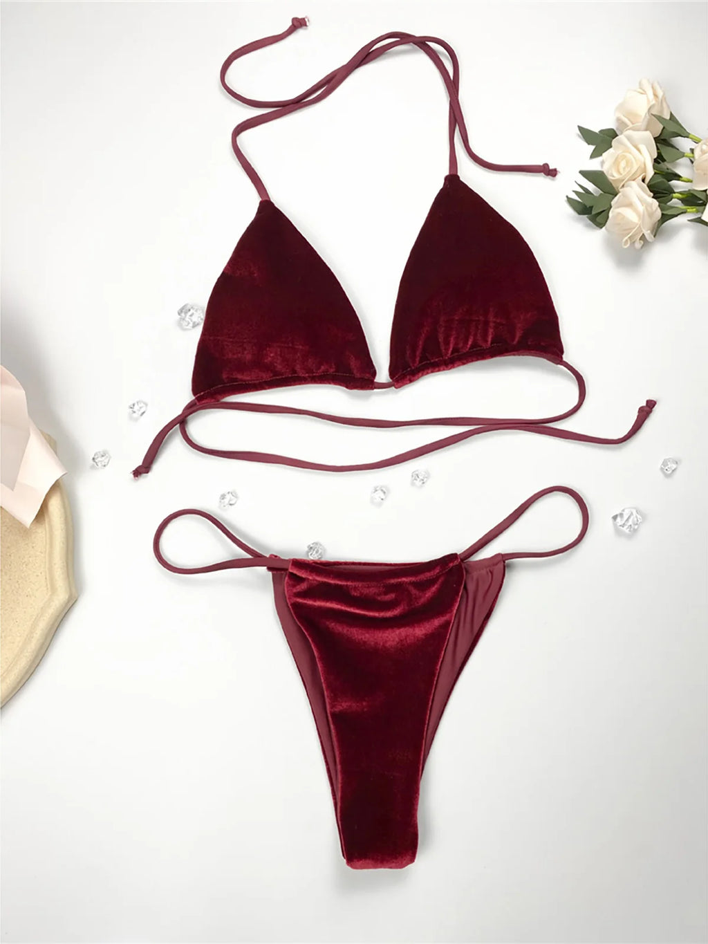 12 Colors Halter High Leg Cut Padded Bikini Women Swimwear Female Swimsuit Two-Pieces Bikini Set Bather Bathing Suit Swim K5974 - Matrix-studios.com