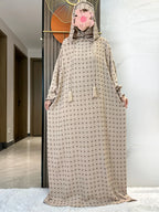 Latest Ramadan Soft Cotton Prayer Abaya Double Hats Dubai Turkey Islam Prayer Clothes Fabric Dresses Islam Women Dress Kaftan - Matrix-studios.com