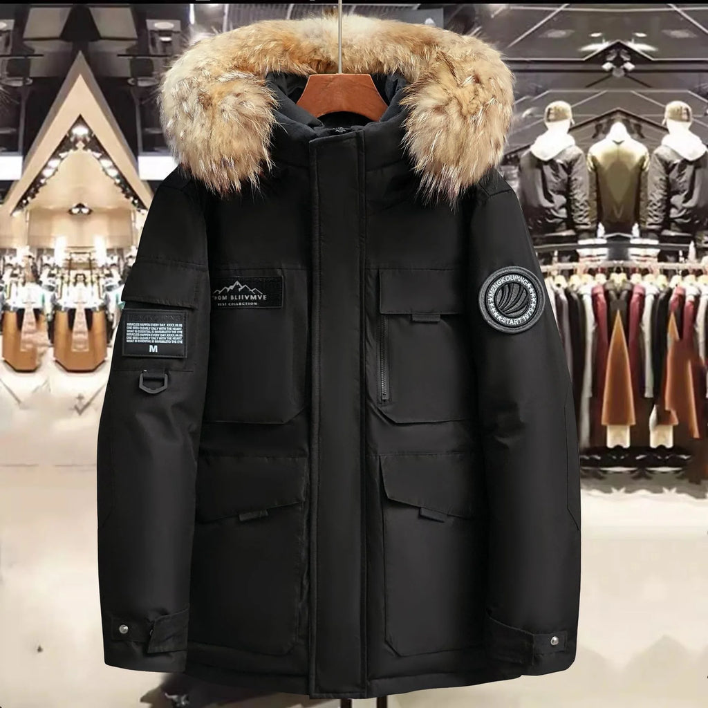 New Winter Mens Hooded Fur Collar Duck Down Coats High Quality Waterproof Coats Fashion Parkas Male Casual Warm Down Jackets - Matrix Studios