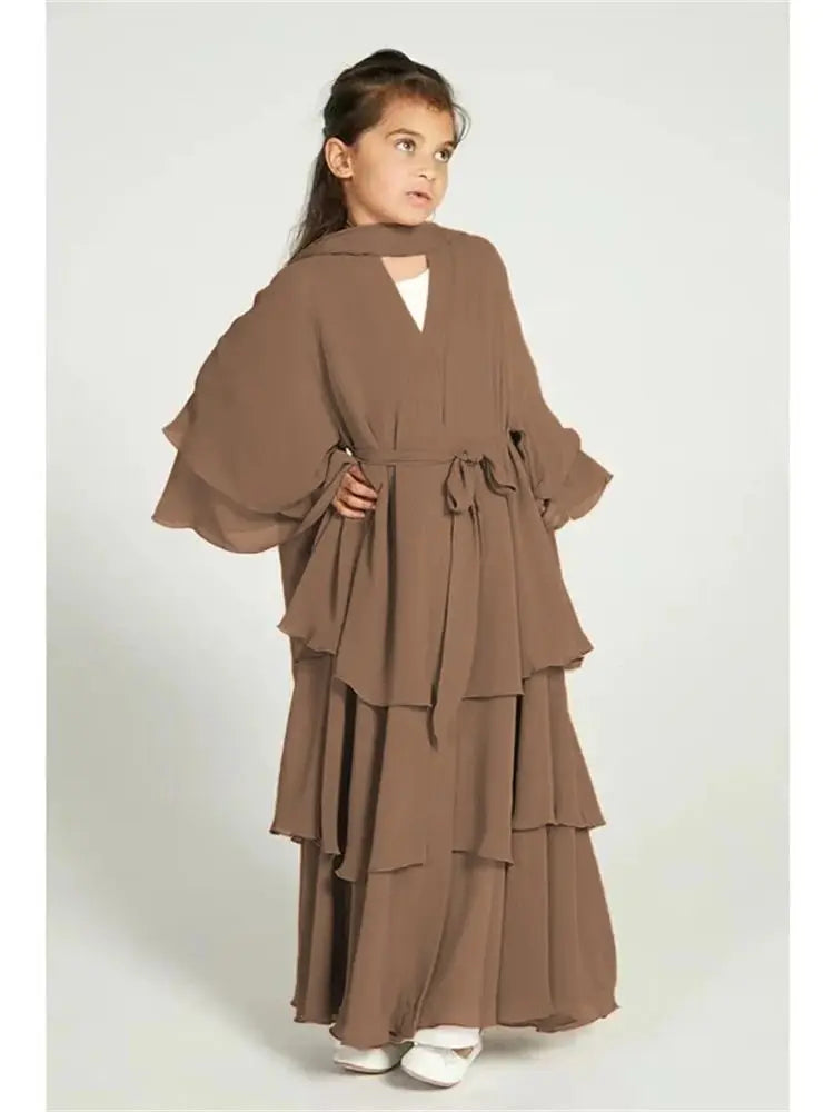 Ramadan Niqab Khimar Chiffon Kids Muslim Abaya Dubai Turkey Islam Dress Prayer Clothes For Women Kebaya Robe Femme Musulmane - Matrix-studios.com