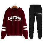 California Womens Tracksuit Casual Stripe Versatile Hooded Sweatshirt or Pants or Suit Simplicity Hot Sales Street Outfits S-3XL - Matrix-studios.com