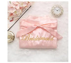 Bride Bridesmaid Wedding Robe Embroidery Kimono Bathrobe Gown Nightgown Casual Satin Short Women Sexy Nightwear Sleepwear - Matrix-studios.com