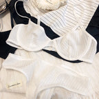 Summer 6 Color Women Underwear Sexy French Bralette Push Up Bra Set Ultra Thin Thread Fabric Breathable Lingerie With Thong Sets - Matrix-studios.com
