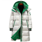 New Winter Jacket Men's Long Luxury Business Thickened Down Cotton Warm Parkas Men's Street Snow Cold-proof Hooded Padded Coat - Matrix Studios
