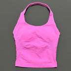 HISTELLO Sports Halter Top Seamless Longline Strappy Gym Tank Top Women Yoga Clothing Workout Fitness Sportswear Pilates Vest - Matrix-studios.com