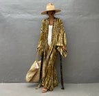Bikini Cover Up Tie Dye Printed Women Long Beach Kimono Swimsuit Cape 2022 New Summer Beachwear Self Belted Bathing Suit - Matrix Studios