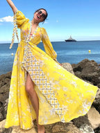 Crochet White Knitted Beach Cover Up Dress Tunic Long Pareos Bikinis Cover Ups Swim Cover Up Robe Plage Beachwear - Matrix Studios