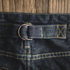 Maden Vintage 14oz Selvedge Raw Denim Jeans Horsehair Leather Patch Straight Fit Jeans Men's Spring and fall Paris Buckle Pants - Matrix Studios