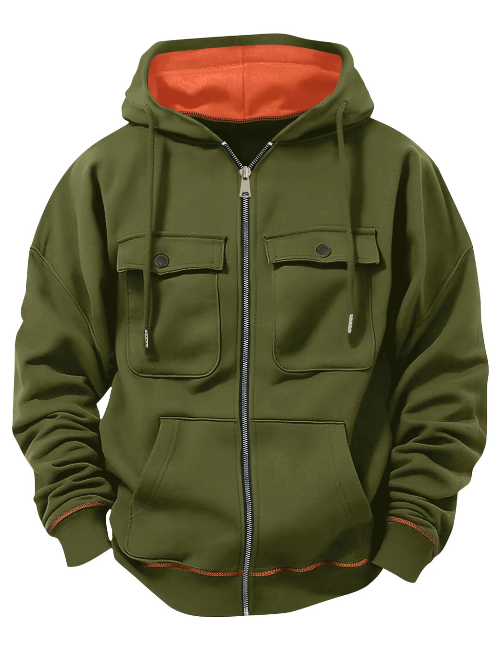 Spring Autumn New Men's Multi Pocket Hoodie with Velvet Casual Zipper Hoodie Fashion Sports Street Top Jacket for Men - Matrix Studios