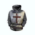 Knights Templar Armor Hoodies Jacket Crusader Cross Medieval Sweathsirt Pullover Full Printed 3D Men's Hoodie Tracksuit Carnival - Matrix Studios