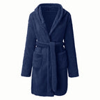 Autumn Winter Women Sexy Bath Robe Fluffy Plush Pyjamas Ladies Hooded Dressing Solid Color Gown Warm Bathrobe Female Loungewear - Matrix-studios.com