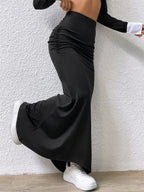 Women Solid Slim Fishtail Skirt Spring Summer New In Elegant Fashion High Waist Fold Skirts Lady Causal Street Short Dress Sexy - Matrix-studios.com