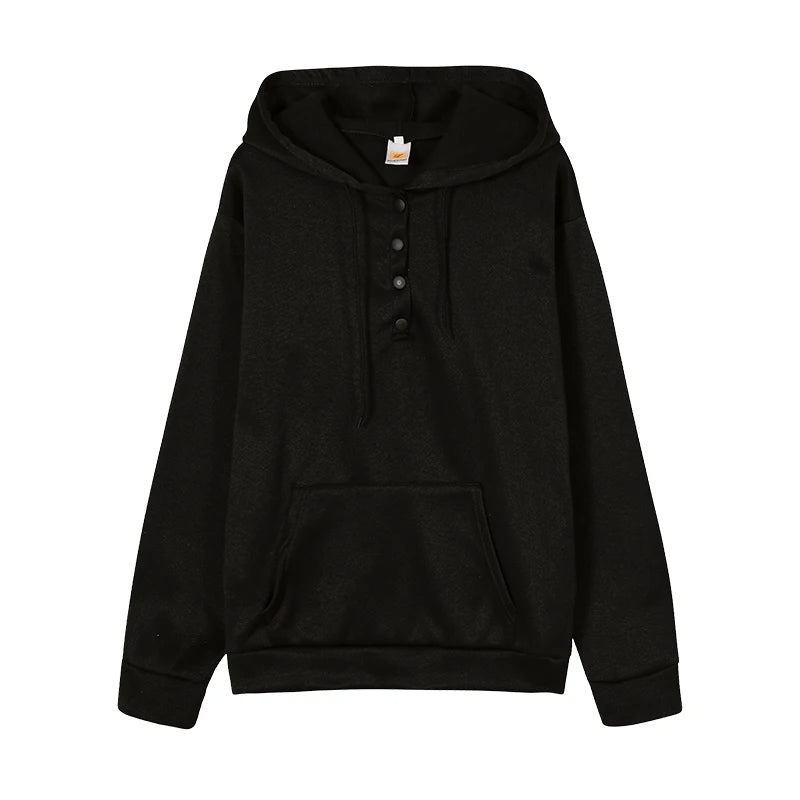European and N Women's Long-sleeved Loose Casual Hooded Drawstring Pocket Hoodie - Matrix Studios