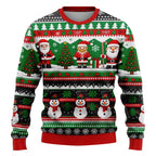 Men Women Xmas Sweatshirt 3D Christmas Snowman Santa Printed Ugly Christmas Sweater Unisex Pullover Holiday Party Jumper Tops - Matrix Studios