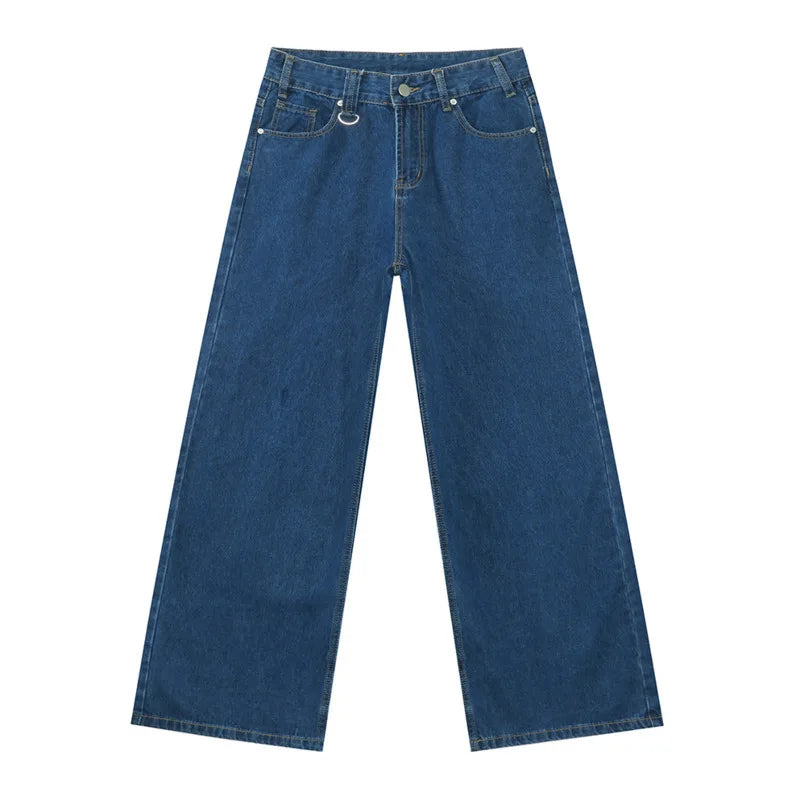 IEFB Vintage Camouflage Men's Jeans Fashion Washed Casual Wide Leg Denim Pants Autumn Winter Loose Male Trousers Old Blue 9C354 - Matrix Studios