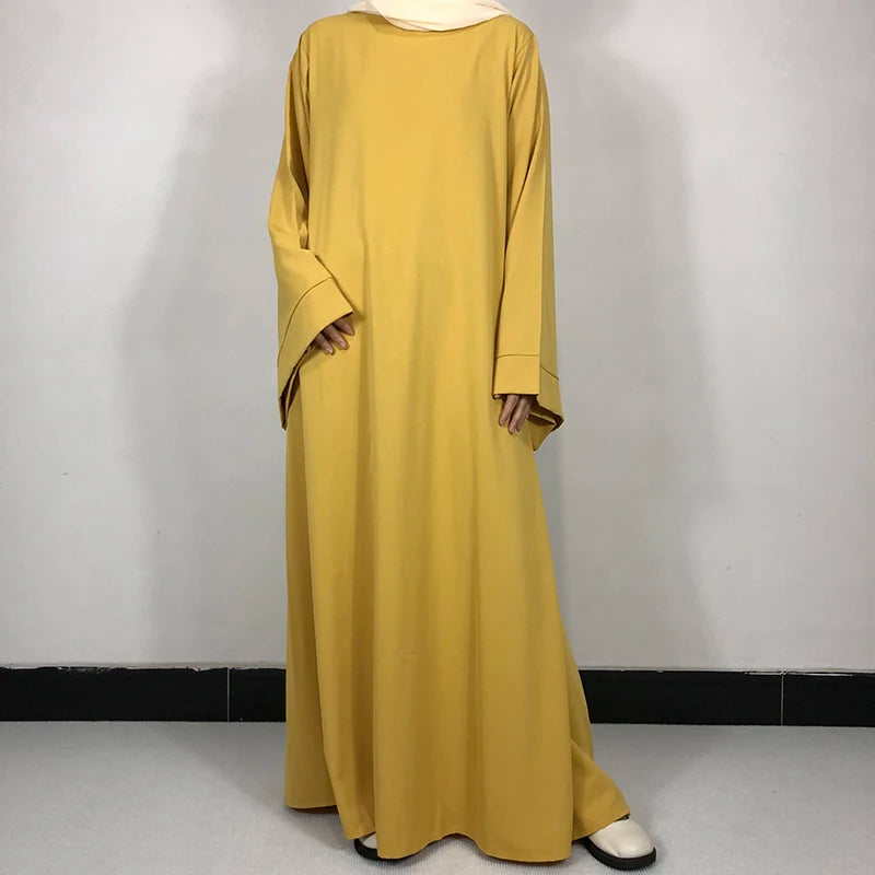 15 Colors Basic Plain Nida Abaya With Free Belt High Quality Muslim Women Modest Simple Dress EID Ramadan Islamic Clothing - Matrix-studios.com