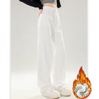 Winter Girls Thermal Fleece High Waist Jeans Lady Snow Warm Plush Denim Pants Women Classic Fashion Straight Leg Trousers - Matrix-studios.com