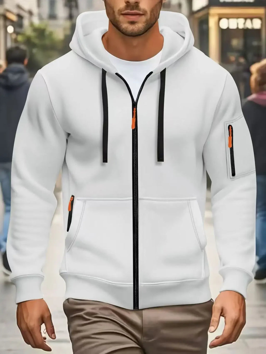 Men Autumn and Winter New Hoodies Long Sleeve Sweatshirt Pocket Zipper Design Hooded Sweatshirt Men Sportswear Casual Jacket - Matrix Studios