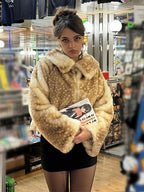 Retro Faux Fur Short Coat Women Elegant Casual Plush Lapel Single Breasted Coats Female 2025 Winter Classic Chic Street Outwear - Matrix Studios