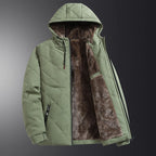 Winter Men's Fleece Warm Down Parkas Fashion Men Cotton Thick Padded Coats Men Thermal Windbreaker Hooded Overcoats Clothing - Matrix Studios