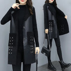 Autumn Winter Fur Leather Vest Coat Long Lambwool Sleeveless Jacket Thick Velvet Warm Waistcoat Large Size Women Fur Vest L-5XL - Matrix Studios
