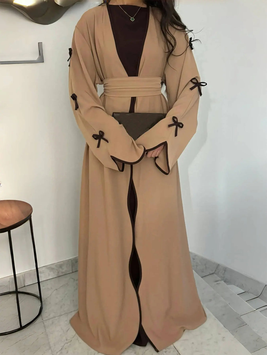 Muslim Abaya Women Dress Dubai Women Dress Bow Caftan Lace-up Floral Dresses Islamic Pakistan Moroccan Kaftan 2026 Robe - Matrix-studios.com