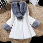 Women's new fox collar long velvet mink coat women's mink fur coat casual warmth - Matrix Studios